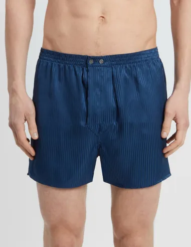 Seiden-Boxershorts Derek Rose Woburn Navy