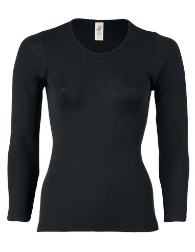 Damen Shirt Langarm aus Seide und Merinowolle - Engel