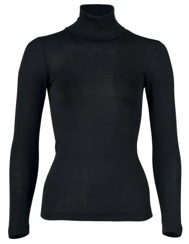 Damen-Rollkragenpullover aus Seide und Merinowolle - Engel